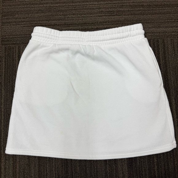 Love Streak White Drawstring Sweatshirt Like Fleece Skirt Pockets Summer Coverup - Picture 7 of 9